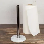 Creative Home Natural Marble Paper Towel Holder with Gunmetal Metal Pole, 12 in. Height thumbnail 3