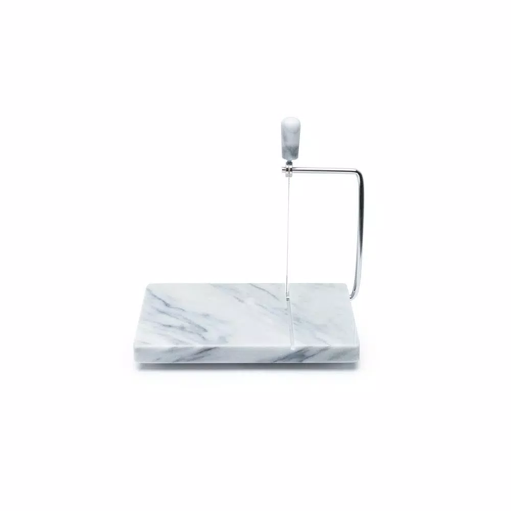 Fox Run White Marble Cheese Slicer Board with Stainless Steel Wire and 2 Replacement Wires