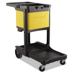 Rubbermaid Commercial Products Locking Janitor Cart Cabinet for Rubbermaid FG6173-88 Cleaning Carts, Yellow thumbnail 1
