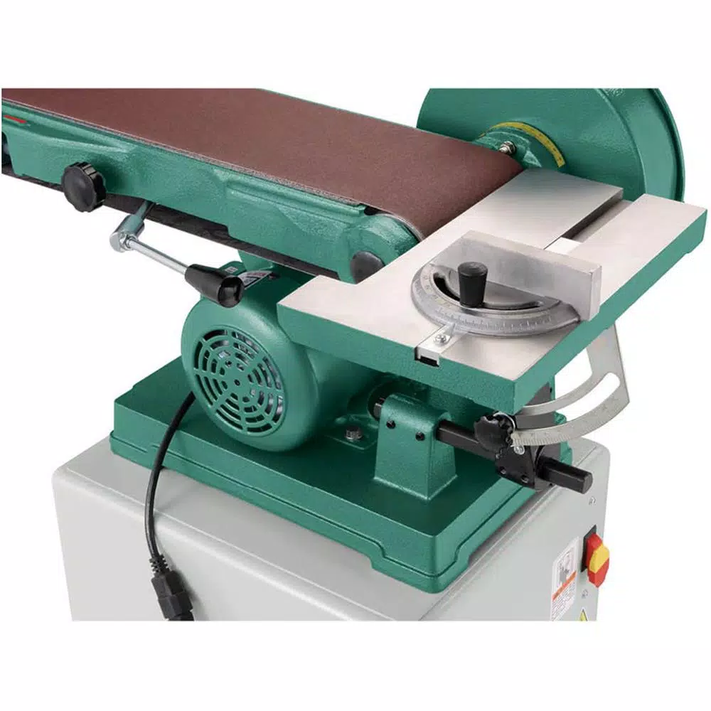 Grizzly Industrial Combination Belt and Disc Sander with Cabinet Stand, 3/4 HP, Dual Voltage