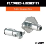 CURT 6-Way Round Trailer Connector Plug & Socket Kit with Hardware thumbnail 2