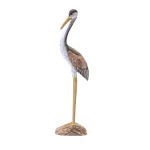 IMAX Reeds Wood Cranes Decorative Sculpture Set of 2 - Beige Pinewood Statues thumbnail 4
