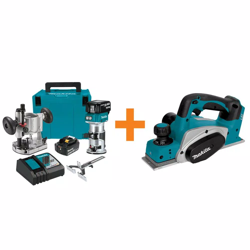Makita 18V LXT Brushless Compact Router Kit XTR01T7 with 2 5.0Ah Batteries