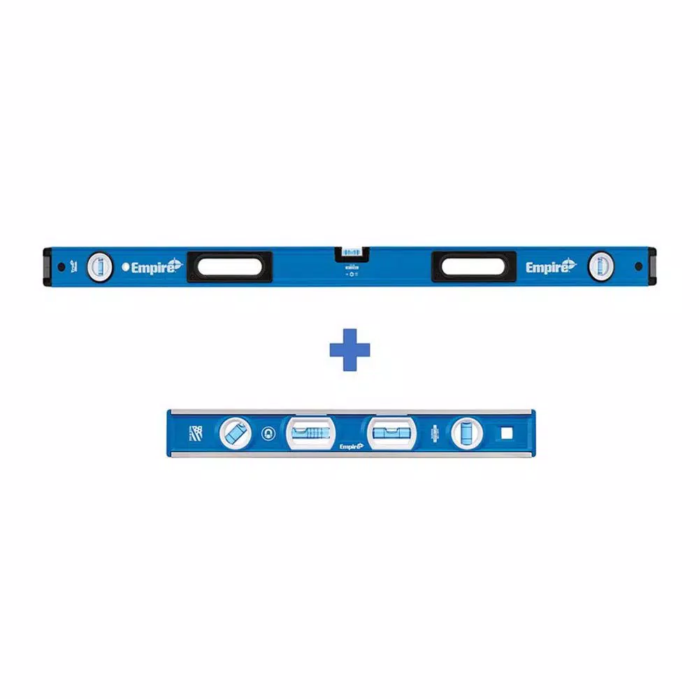 Empire e75 Series True Blue 48 in. Box Level and 12 in. Magnetic Level Set