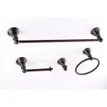 Kingston Brass 4-Piece Naples Bronze Bath Hardware Set - Oil Rubbed Bronze Bathroom Accessory Kit thumbnail 1