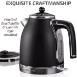 Ovente KS777 1.7L Black Stainless Steel Electric Kettle, 1500W Fast Boil with Auto Shut-Off thumbnail 3