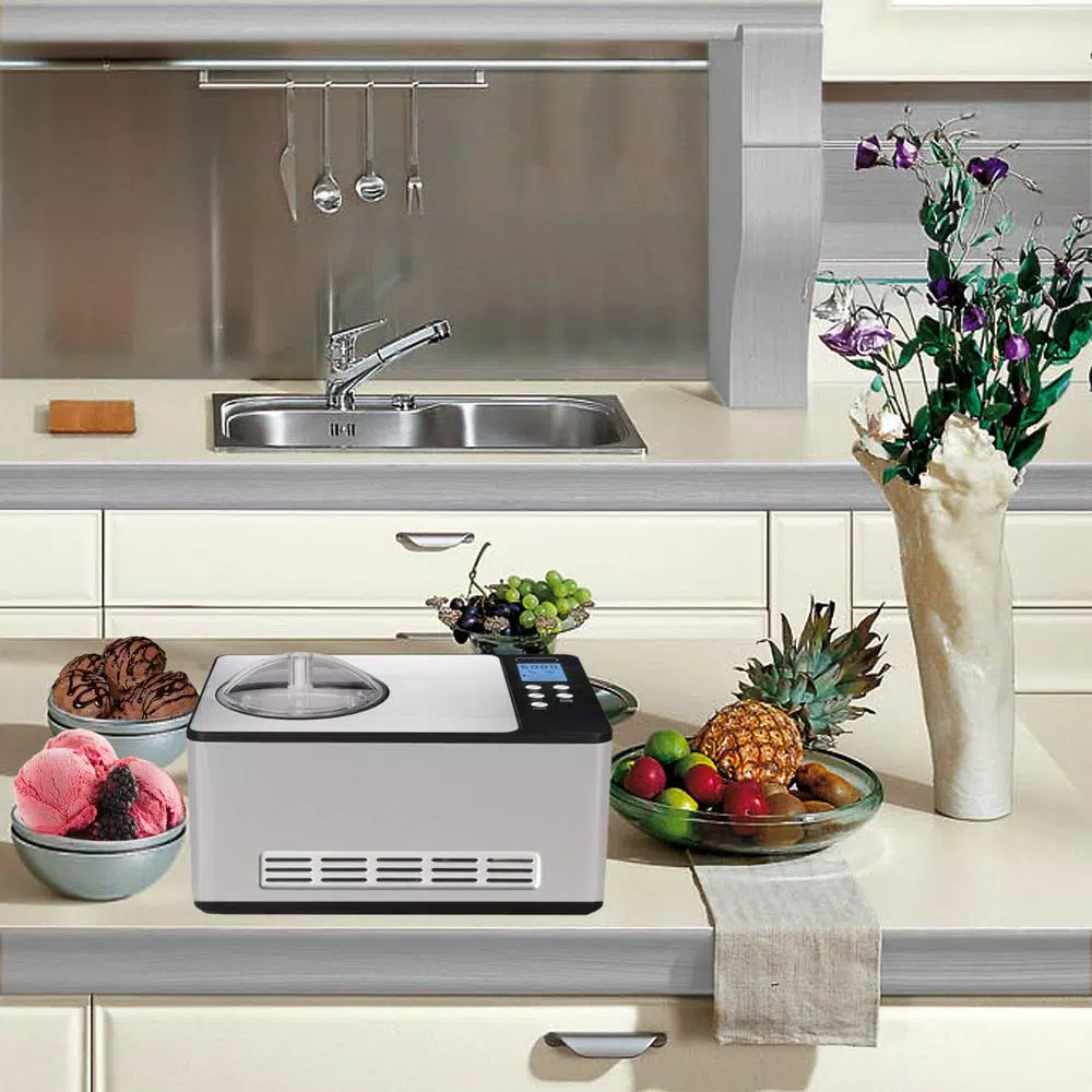 Whynter ICM-220SSY 2.1 Qt. Stainless Steel Electric Ice Cream and Yogurt Maker with Built-in Compressor