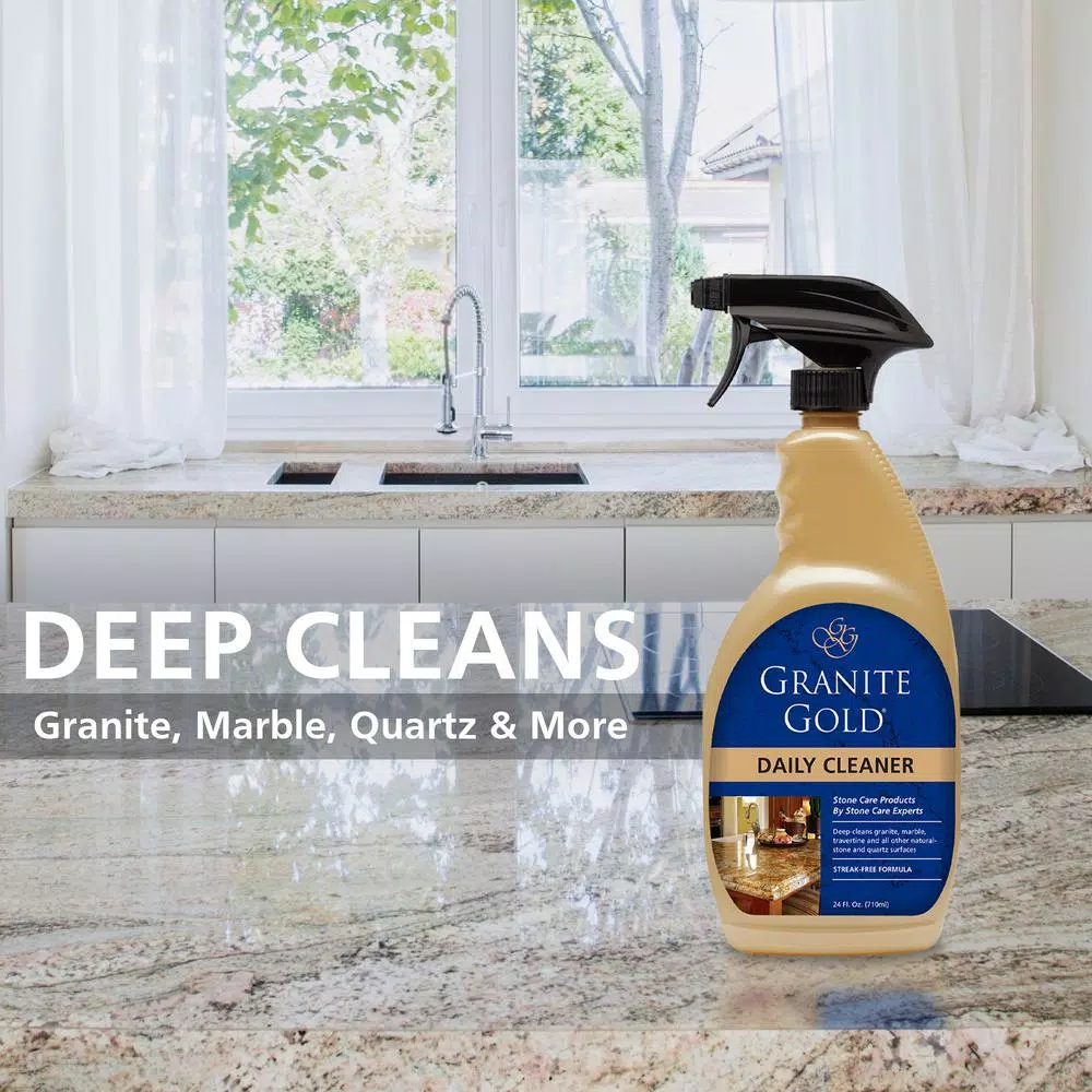 Granite Gold Natural Stone Daily Cleaner, Streak-Free Formula, 24 oz (3-Pack)