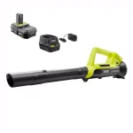 RYOBI ONE+ 18V Cordless Leaf Blower/Sweeper, 200 CFM, 90 MPH, Includes 2.0 Ah Battery and Charger thumbnail 1