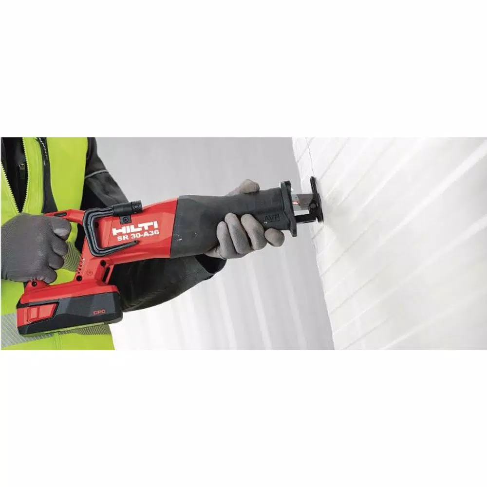Hilti SR 30A 36V Cordless Reciprocating Saw Kit with Two 5.2 Ah Batteries, Charger, and Bag