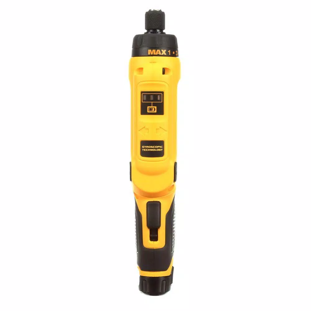 DEWALT 8V MAX Cordless Gyroscopic Screwdriver Kit with 2 1.0 Ah Batteries, Charger & Bag