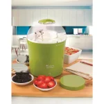 Euro Cuisine 2 Qt. Yogurt Maker with Glass Jar, Stainless Steel Thermometer, and Greek Yogurt Cotton Bag - Green thumbnail 5
