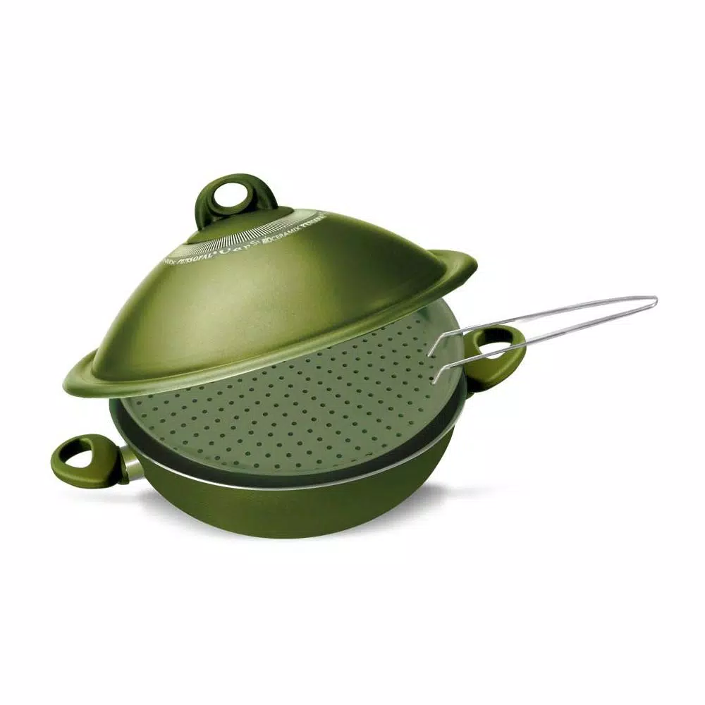 Pensofal Terre di Siena VapSi 4-Piece Wok and Steamer Set with Bioceramix Non-Stick Coating
