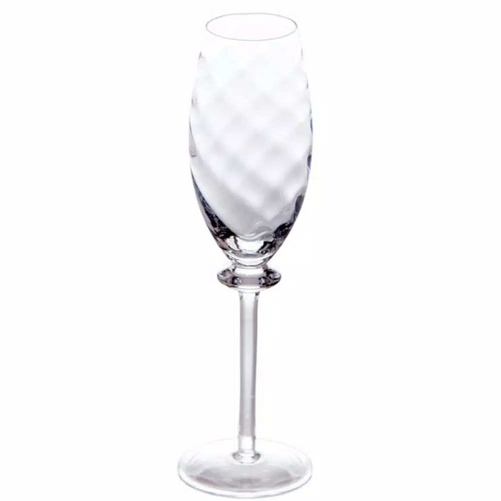 Abigails Romanza Clear Optic Glass Champagne Flutes, Set of 4