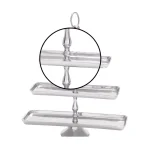 LITTON LANE 19 in. Polished Silver Aluminum 3-Tiered Rectangular Fruit Stand thumbnail 3