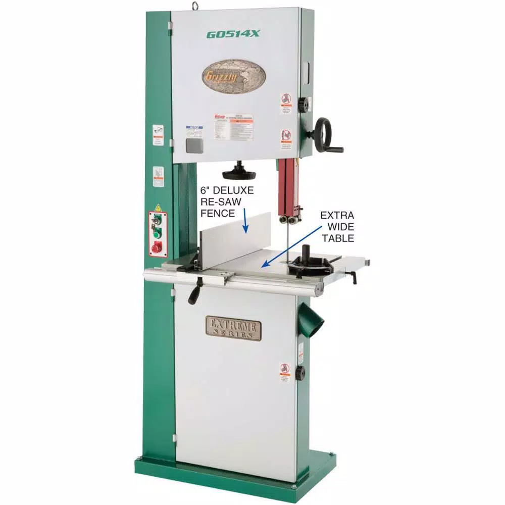 Grizzly Industrial Grizzly Extreme Series 19" 3 HP Vertical Band Saw with Cast-Iron Wheels