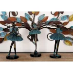 LITTON LANE Polystone Ballerina Tutu Sculptures Set of 3 - Teal and Brown Decorative Statues thumbnail 1