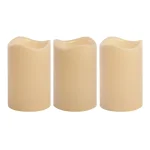 LUMABASE 4.5 in. White Pillar LED Flameless Candles, Set of 3 thumbnail 1