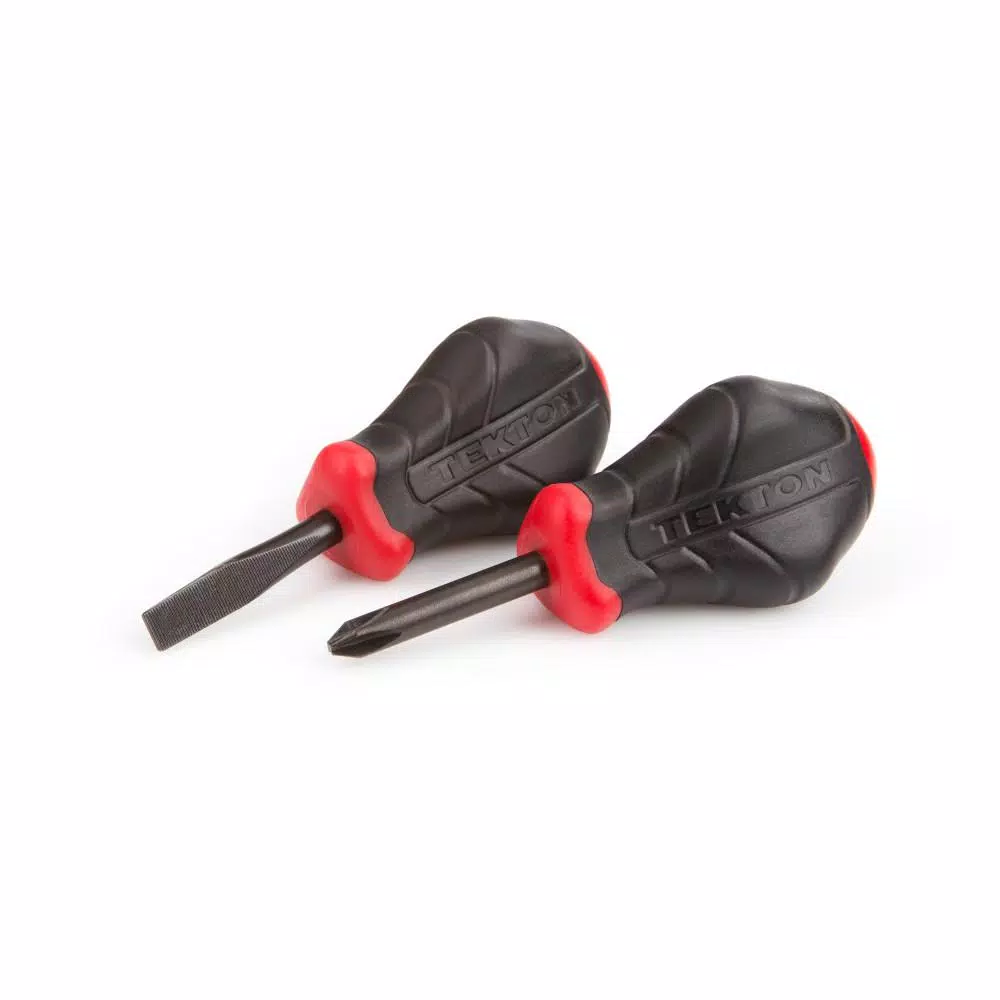 TEKTON 2-Piece Stubby Screwdriver Set, Slotted and Phillips