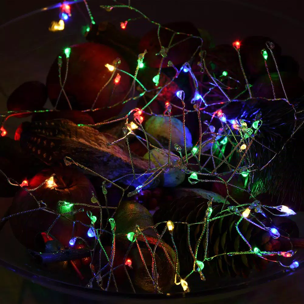 LUMABASE 100-Light LED Multi-Color Flashing Firecracker Fairy String Lights, Set of 2