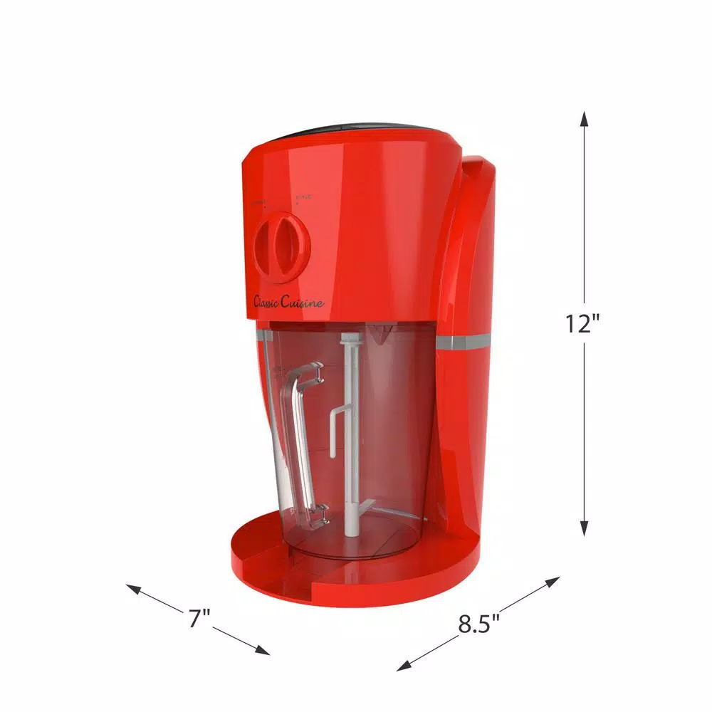 Classic Cuisine 1 Qt. Red Frozen Drink Slushy Maker & Ice Crusher