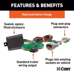 CURT Custom Vehicle-Trailer Wiring Harness, 4-Way Flat T-Connector for Chrysler Town & Country and Dodge Grand Caravan thumbnail 2