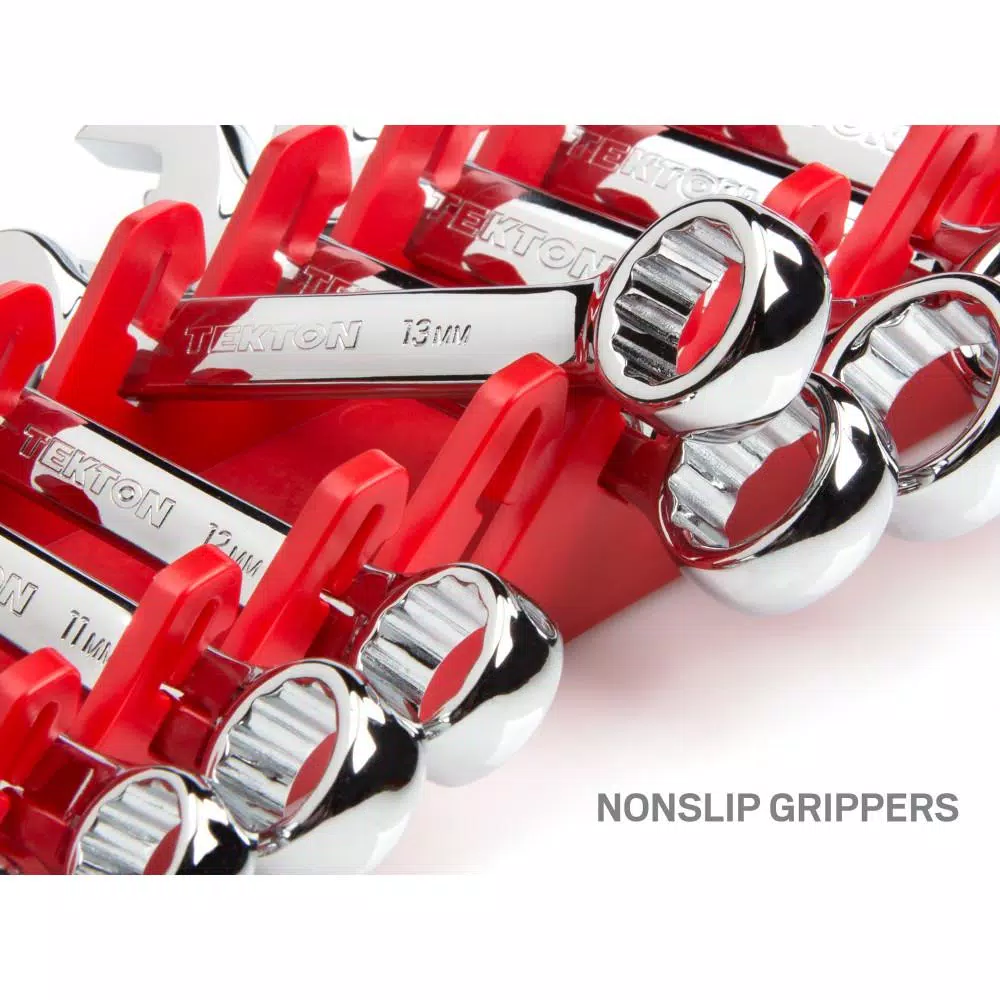 TEKTON 12-Tool Store-and-Go Stubby Wrench Rack Keeper, Red