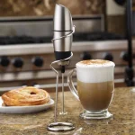 BonJour Black Stainless Steel Battery-Powered Milk Frother with Chrome Stand thumbnail 2