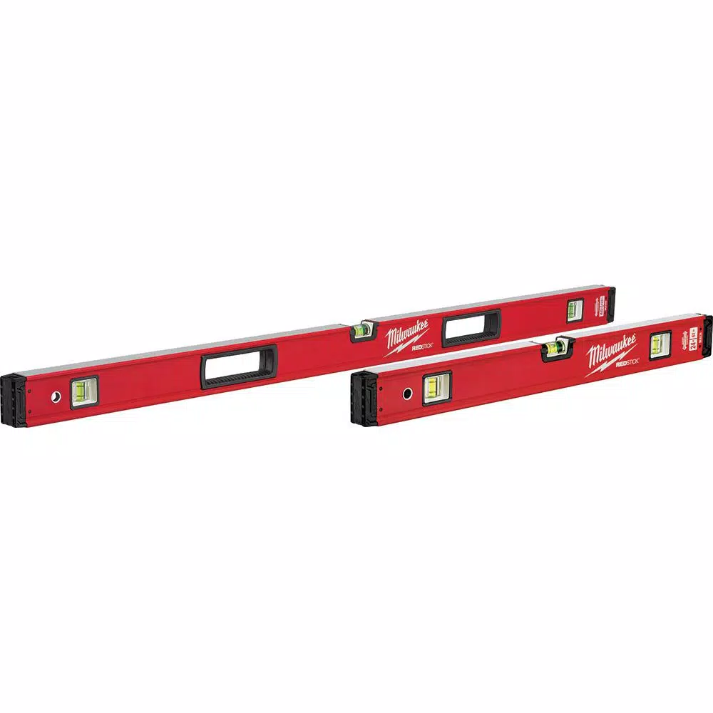 Milwaukee Redstick Box and Torpedo Level Set with 48 in. Storage Bag