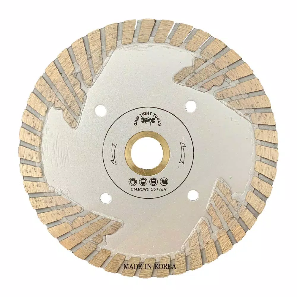 GRIP TIGHT TOOLS 5 in. Premium Deep Turbo Cut Diamond Blade for Granite, Marble, Concrete & Masonry (3-Pack)