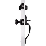 Design House Coventry Matte Black Entry Door Handleset with Cambridge Interior Knob and Single Cylinder Deadbolt thumbnail 5