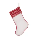 Glitzhome 21 in. White Fleece Polyester Christmas Stocking Decor (2-Pack) thumbnail 6