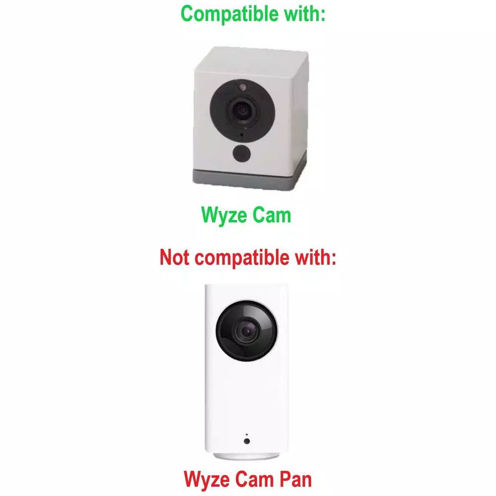 Wasserstein Adjustable Metal Mount for Wyze Cam, 360° Swivel & 90° Tilt, White (2-Pack)