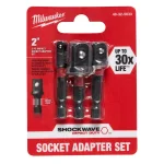 Milwaukee SHOCKWAVE Impact Duty 1/4 in. Hex Shank Socket Adapter Set, 3-Piece thumbnail 1