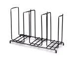 Unbranded Black 3-Section Wire Rack Cup and Lid Organizer for Catering and Restaurants thumbnail 1