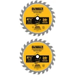 DEWALT ATOMIC 4-1/2 in. 24-Tooth Carbide Circular Saw Blade (2-Pack) thumbnail 1