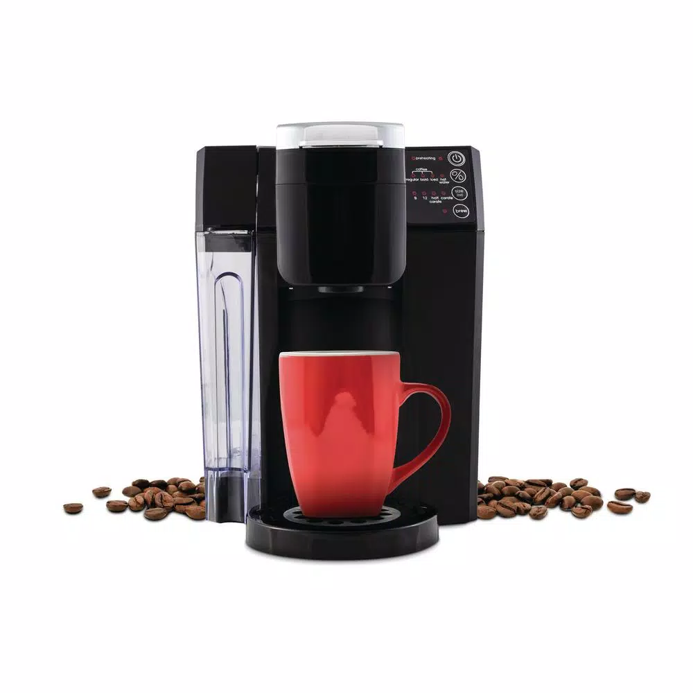 NuWave Bruhub Black Single Serve Coffee Maker with 42 oz. Carafe and Hot Water Function