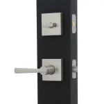 Baldwin Prestige Spyglass Single Cylinder Satin Nickel Handleset with Square Lever and SmartKey Security thumbnail 4