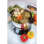 Euro Cuisine 3.4 Qt. Stainless Steel Electric Food Steamer and Rice Cooker, 1200W, Black thumbnail 5