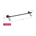 Delta Portman 24 in. Towel Bar with Hooks, Venetian Bronze with Copper Reveal thumbnail 4