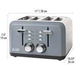 Haden Perth 1500W 4-Slice Wide Slot Toaster, Slate Grey thumbnail 4