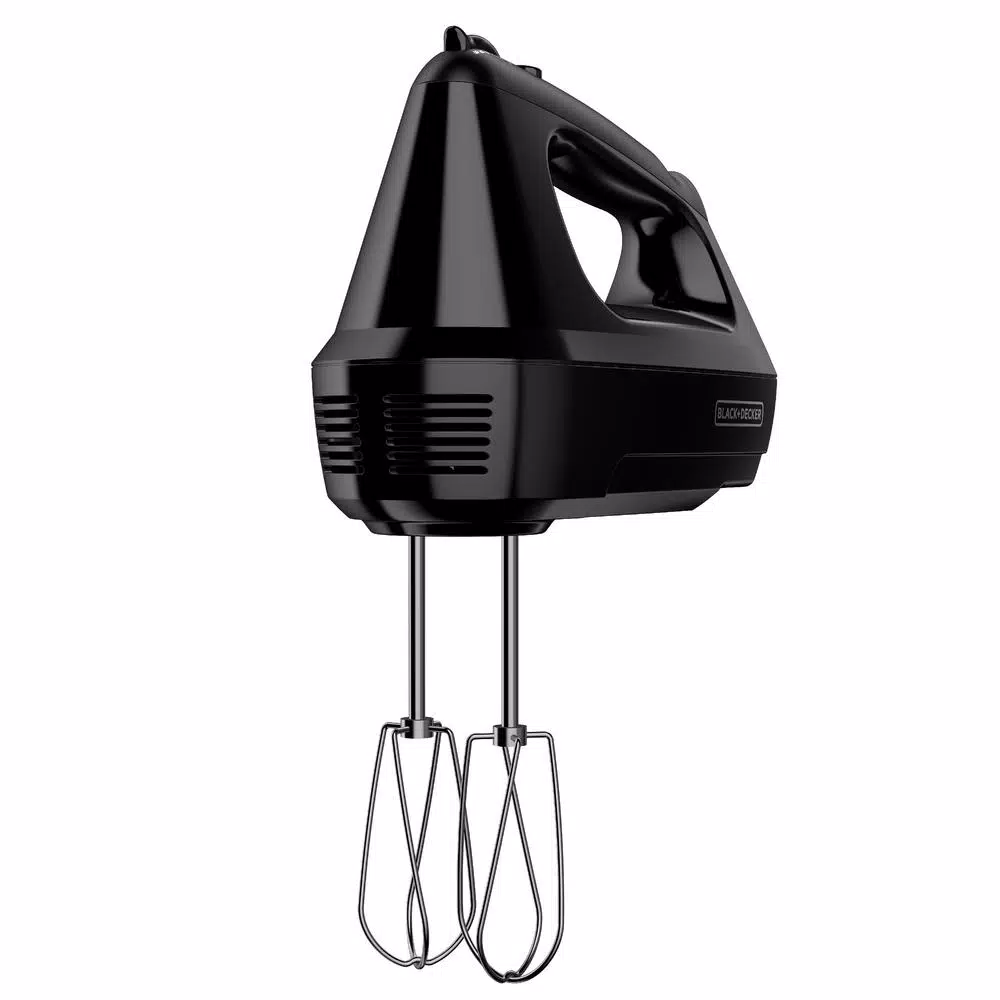 BLACK+DECKER 6-Speed Black Handheld Mixer with 250W Motor, 5 Attachments and Storage Case