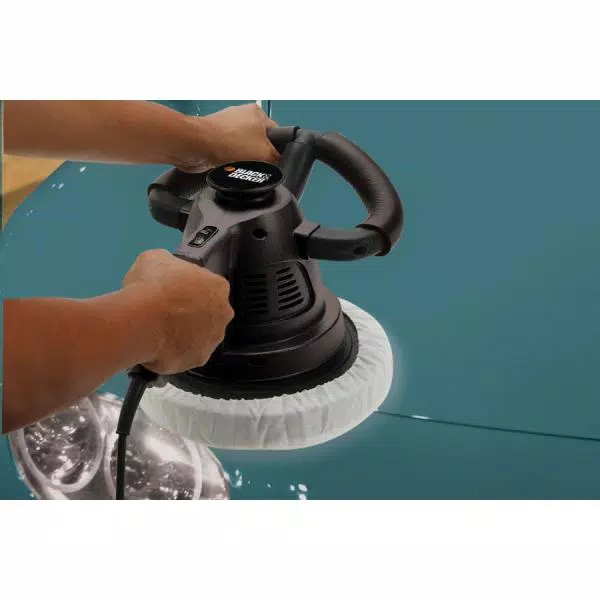 BLACK+DECKER 10 in. Waxer and Random Orbit Polisher with 3 Cloth Bonnets