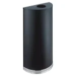 Safco 12.5 Gal. Matte Black Half-Round Steel Trash Can with 3 Interchangeable Lids thumbnail 1