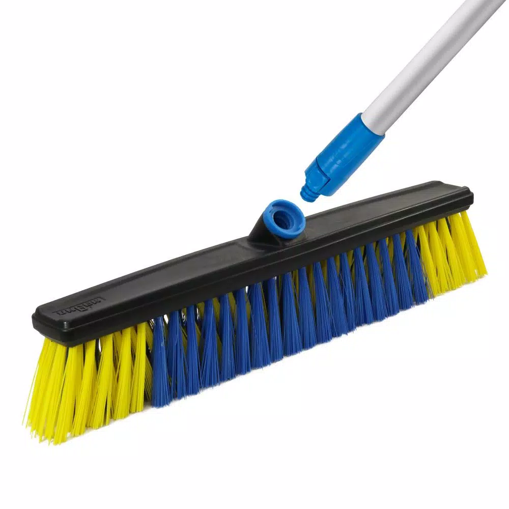 Unger Lock-On 20 in. All Surface Push Broom Head with Angled Bristles