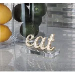 LITTON LANE Modern "Eat" Aluminum Letter Cutouts, Gold and Silver Set of 2 thumbnail 1