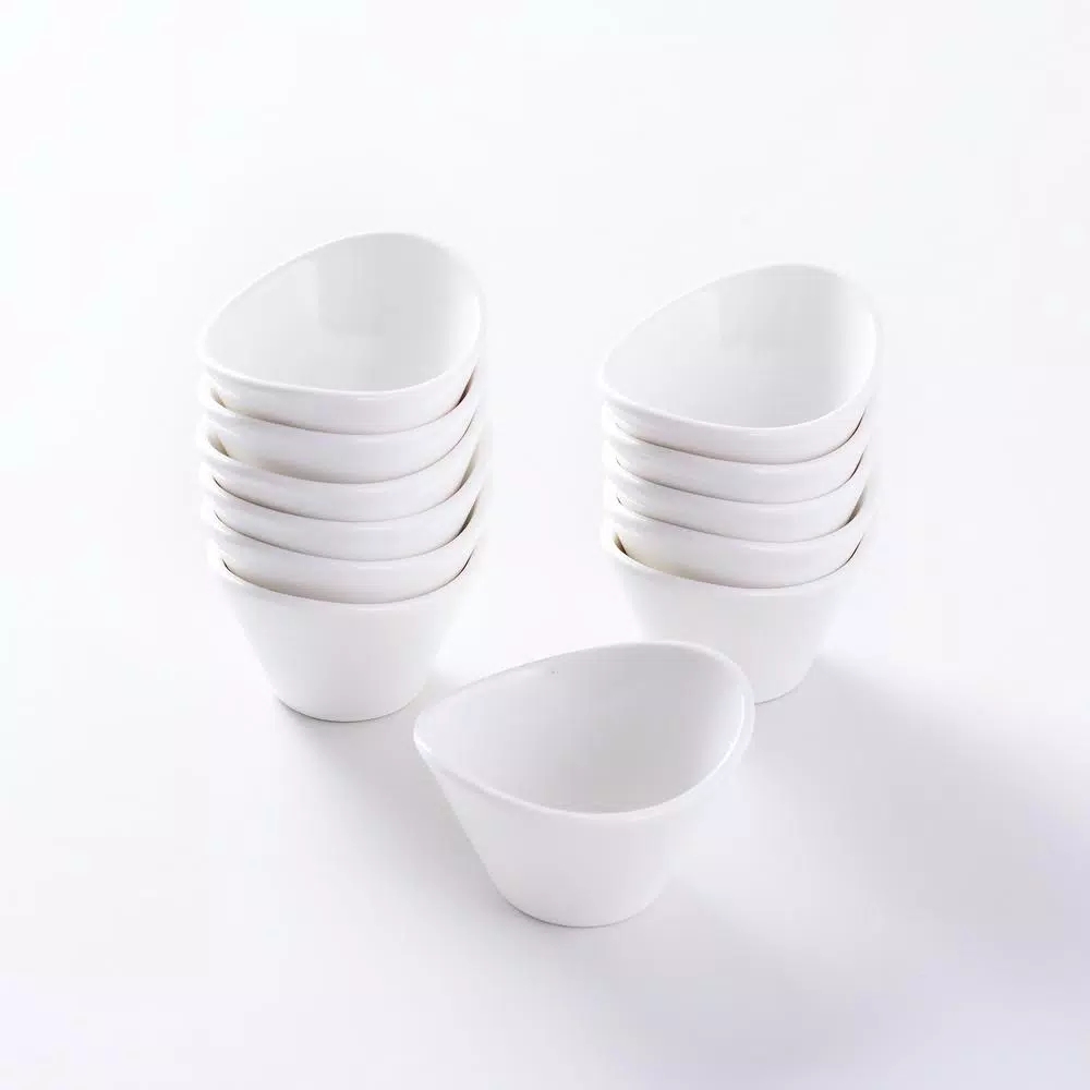 MALACASA 2.5 in. White Porcelain Ramekins Set of 12, Ceramic Souffle Dishes for Baking and Serving