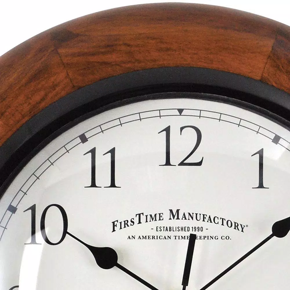 FirsTime & Co. FirsTime 11 in. Walnut Solid Wood Round Wall Clock
