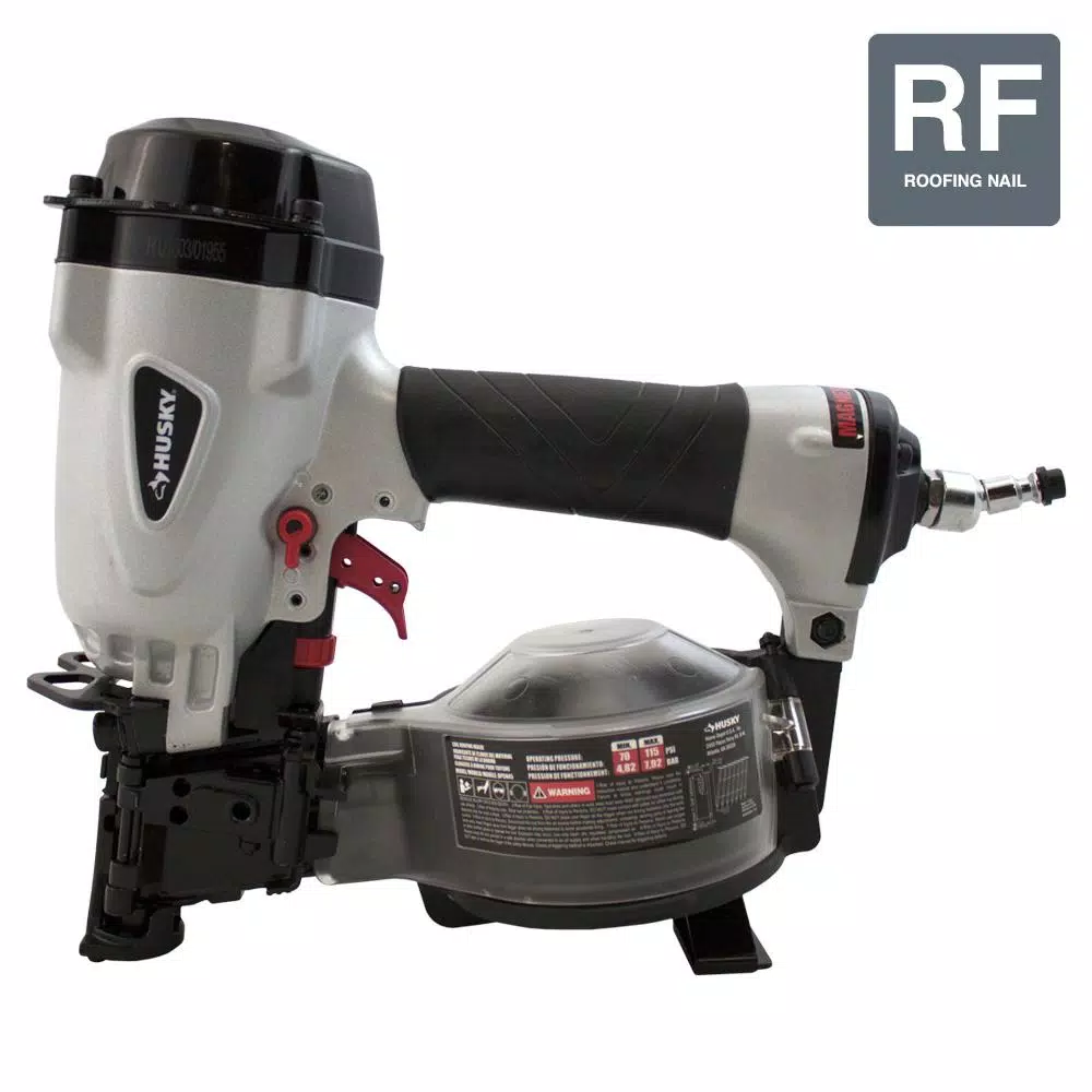 Husky 15-Degree 1-3/4 in. Coil Roofing Nailer, Pneumatic Air Powered