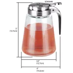 Unbranded Classic Clear Glass No-Drip Syrup Dispenser and Honey Pourer thumbnail 2
